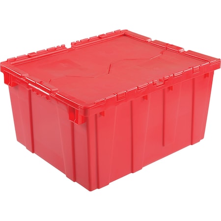 Global Industrial Distribution Container With Hinged Lid 23-3/4x19-1/4x12-1/2 Red 257813RD